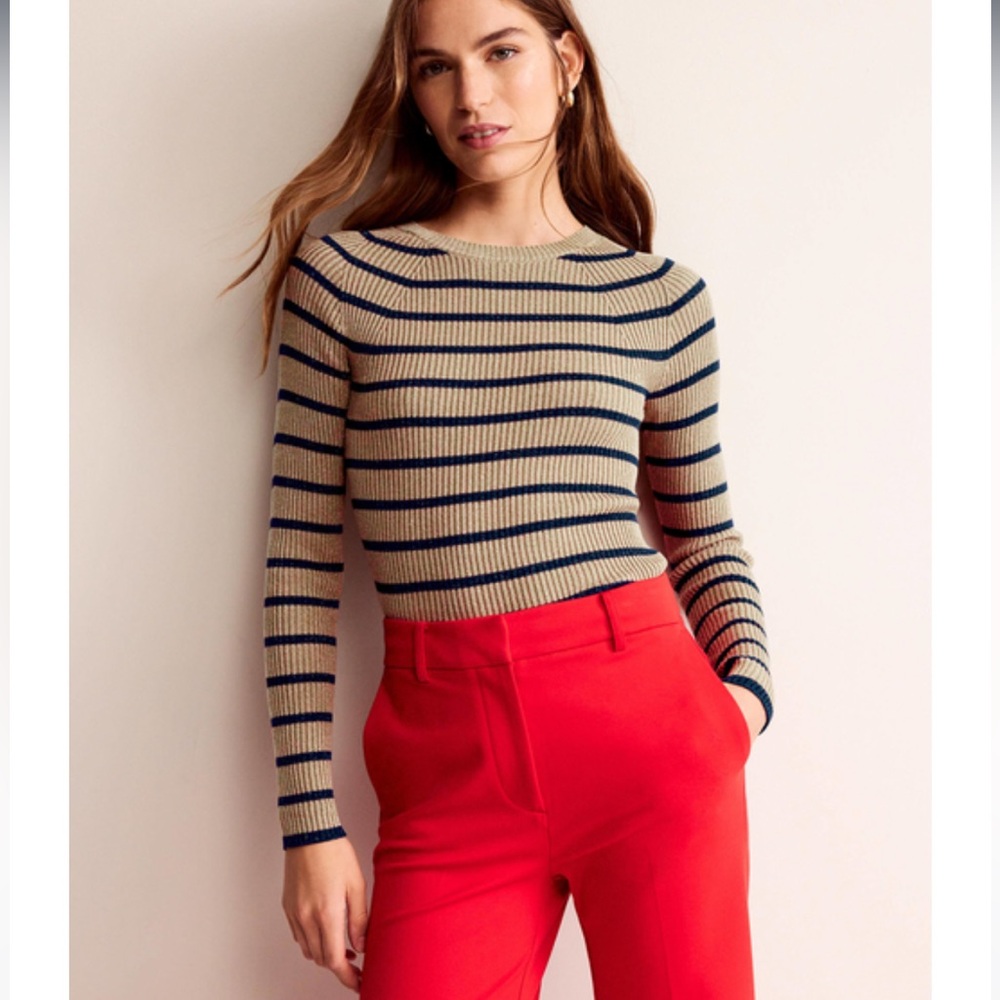 🇬🇧 NWT Boden Effie Sparkle Stripe Sweater S